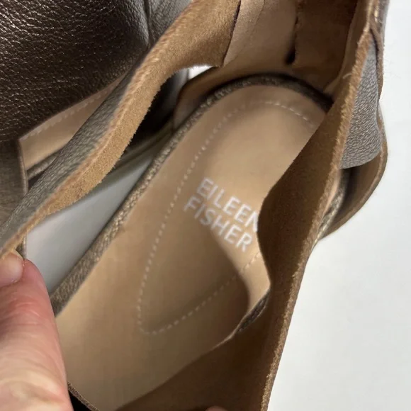 Eileen Fisher Sport Suede Sneaker Sandal in Metallic Bronze  Size 7 - Picture 8 of 9